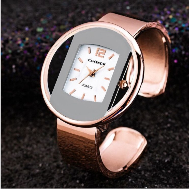 Amazon hot sale CANSNOW women's bracelet watch personality striped dial quartz watch women's watch one-piece delivery