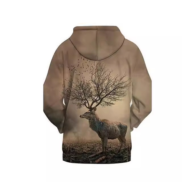 New 2022 hoodie animal deer 3D digital printing hooded baseball jersey_voghion.com
