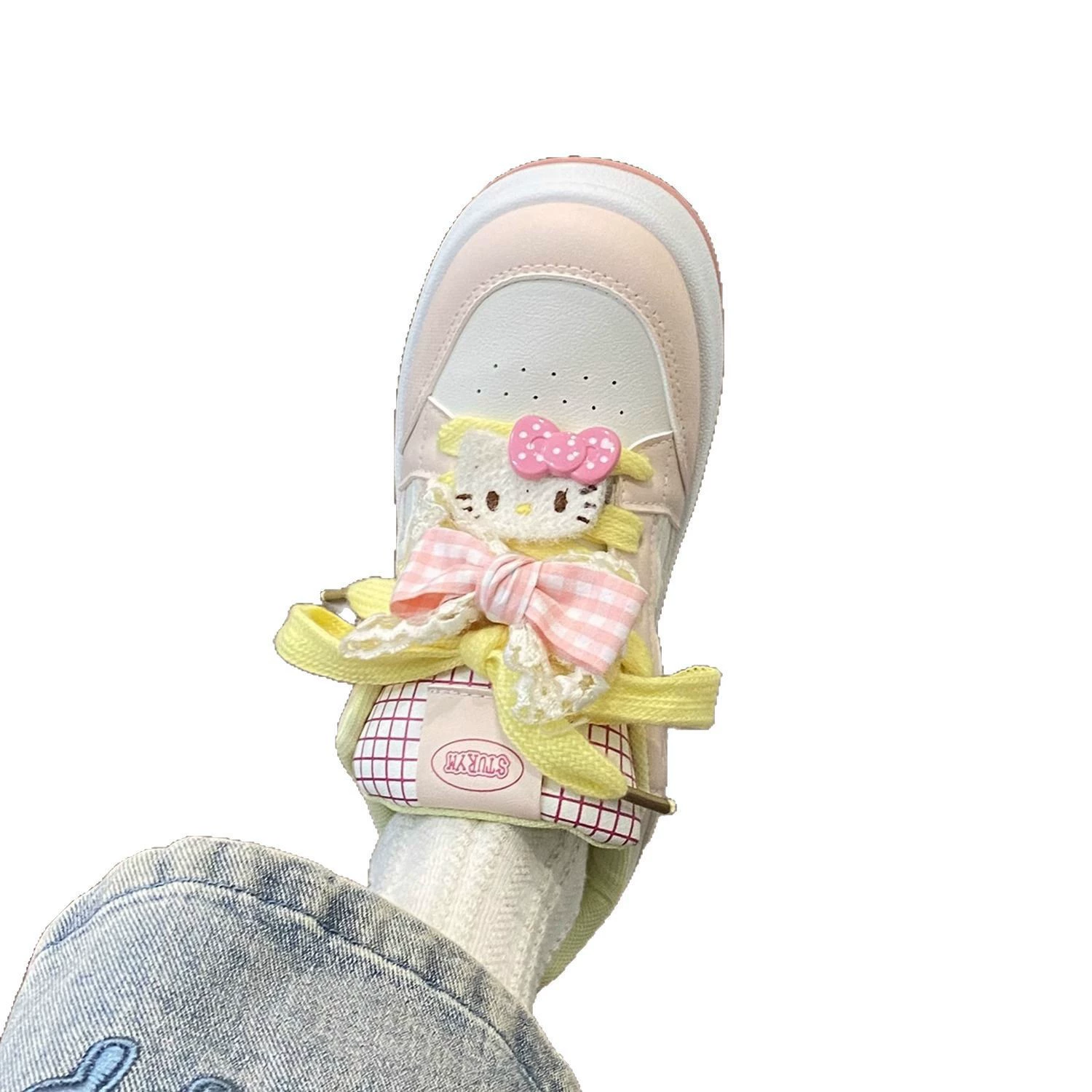 Niche original Kitty ugly cute bread shoes for women 2025 new spring student casual thick sole cute white shoes