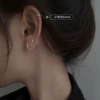 Platinum earrings, simple and elegant design, 6mm
