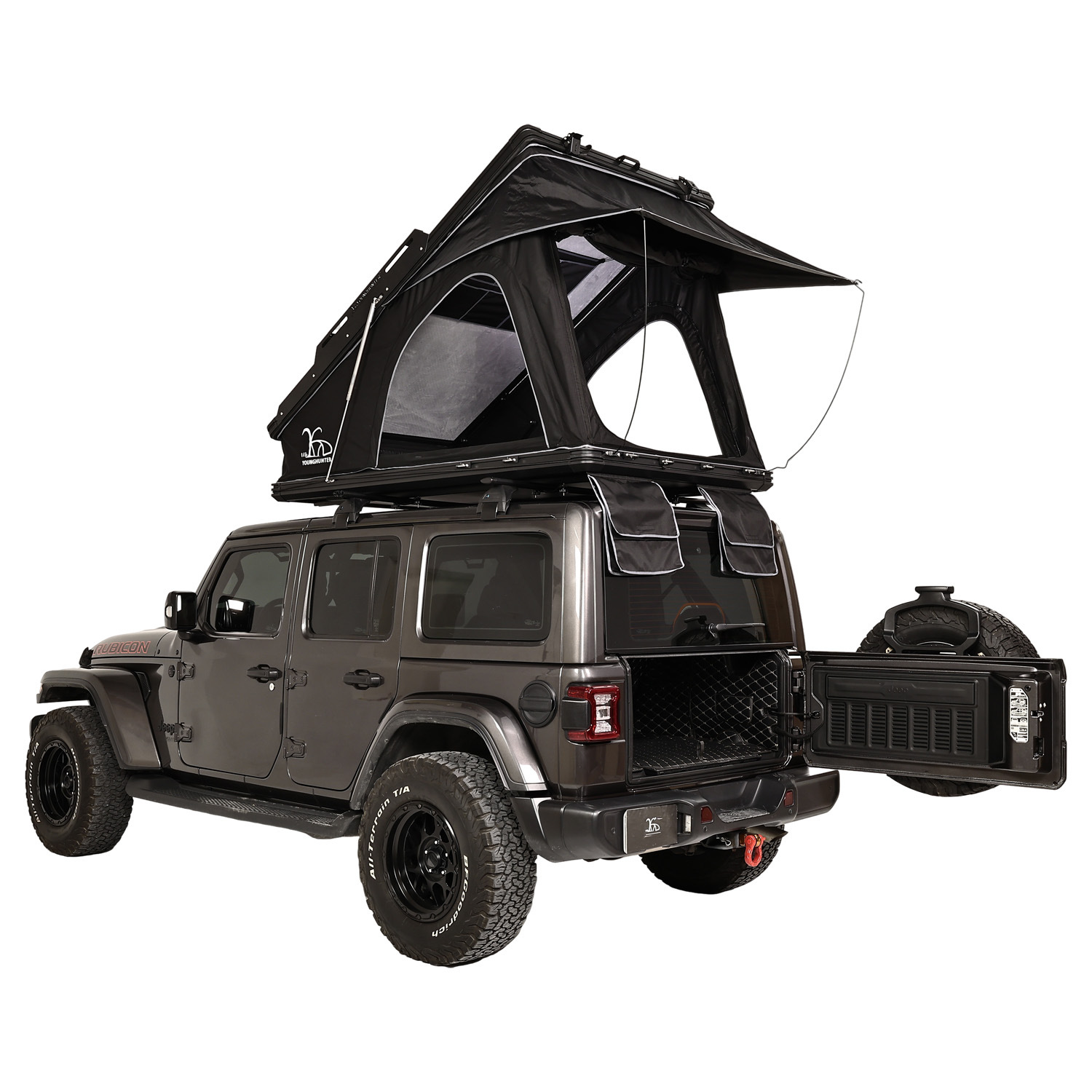 Yanghandi personalizado alfombra alta aleación de aluminio triángulo techo tienda de techo plegable automática SUV para la tienda de carretera