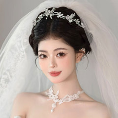 高级感新娘甜美皇冠精致灵动蝴蝶公主王冠结婚白纱礼服氛围感头饰