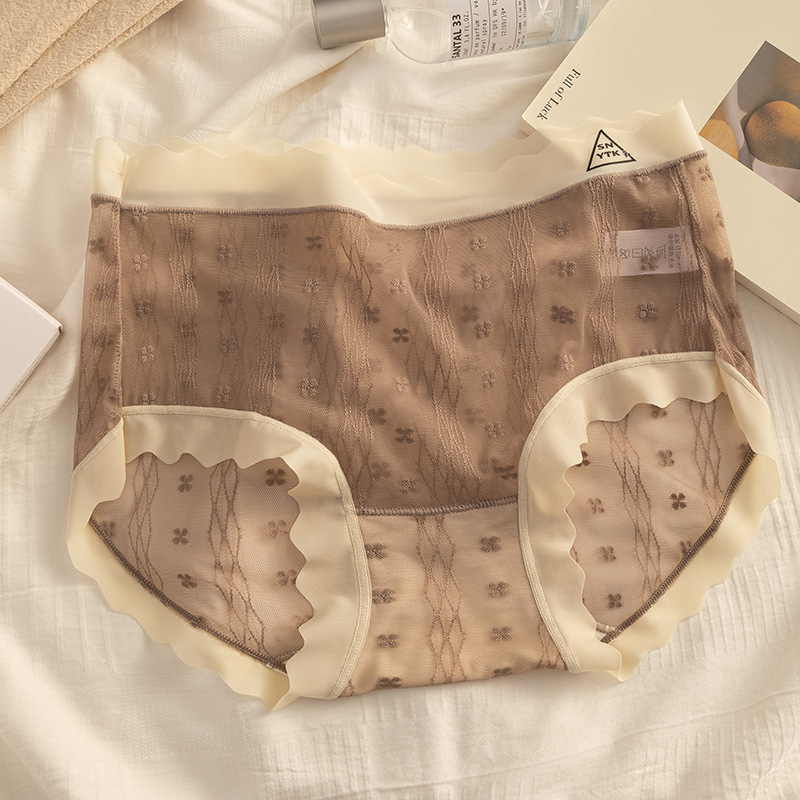 Encaje francés femenino sexy diseño transparente puro estilo 2024 nueva chica de cintura media refrescante en verano