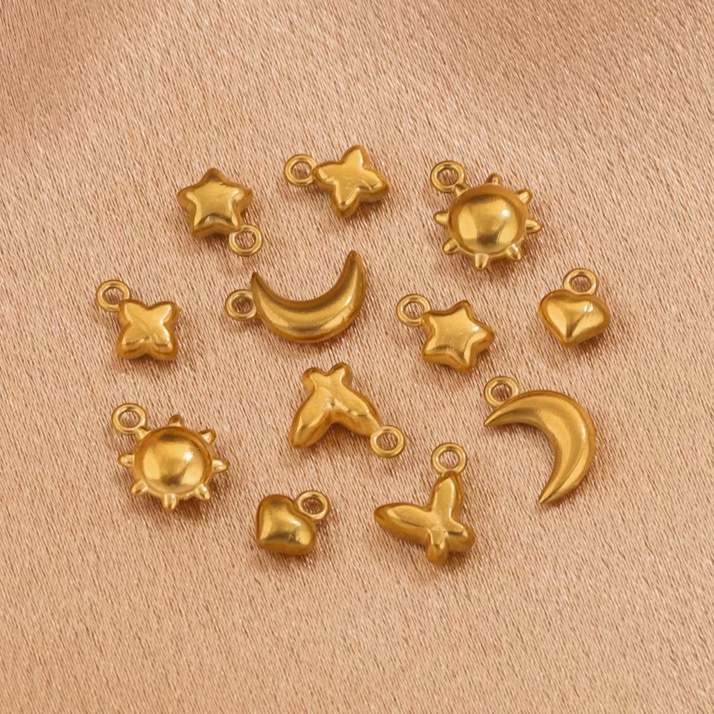 Star, Moon, Butterfly Pattern 20 PCS/Package 304 Stainless Steel Star Moon Butterfly Pendant Pendant