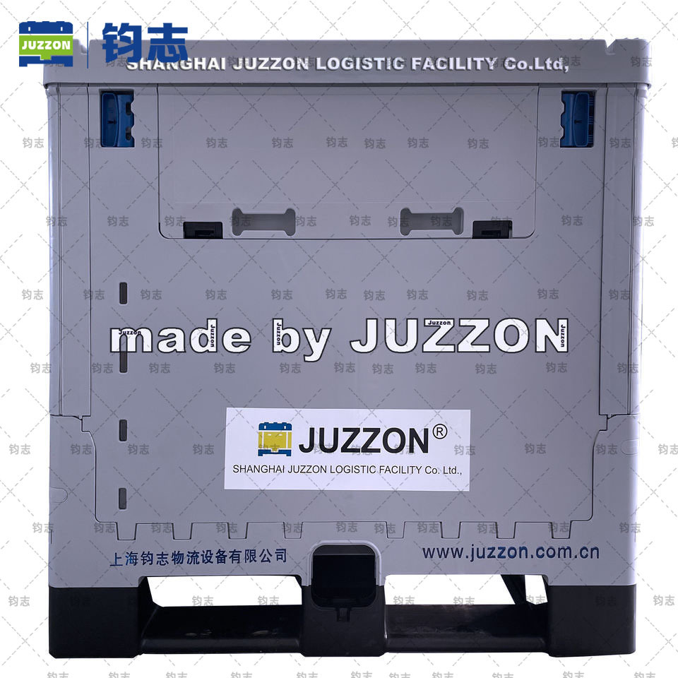 钧志1000L折叠式周转箱可折叠吨箱可锁盖可配合内袋运输颜料等液
