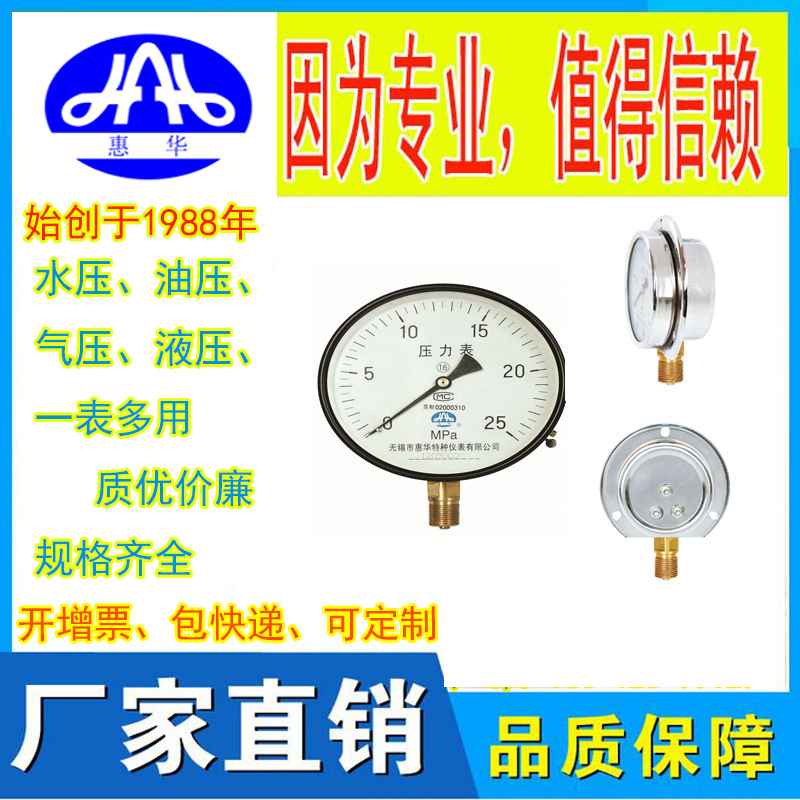 惠华特种仪表 一般压力表Y60 0-6 M14*1.5