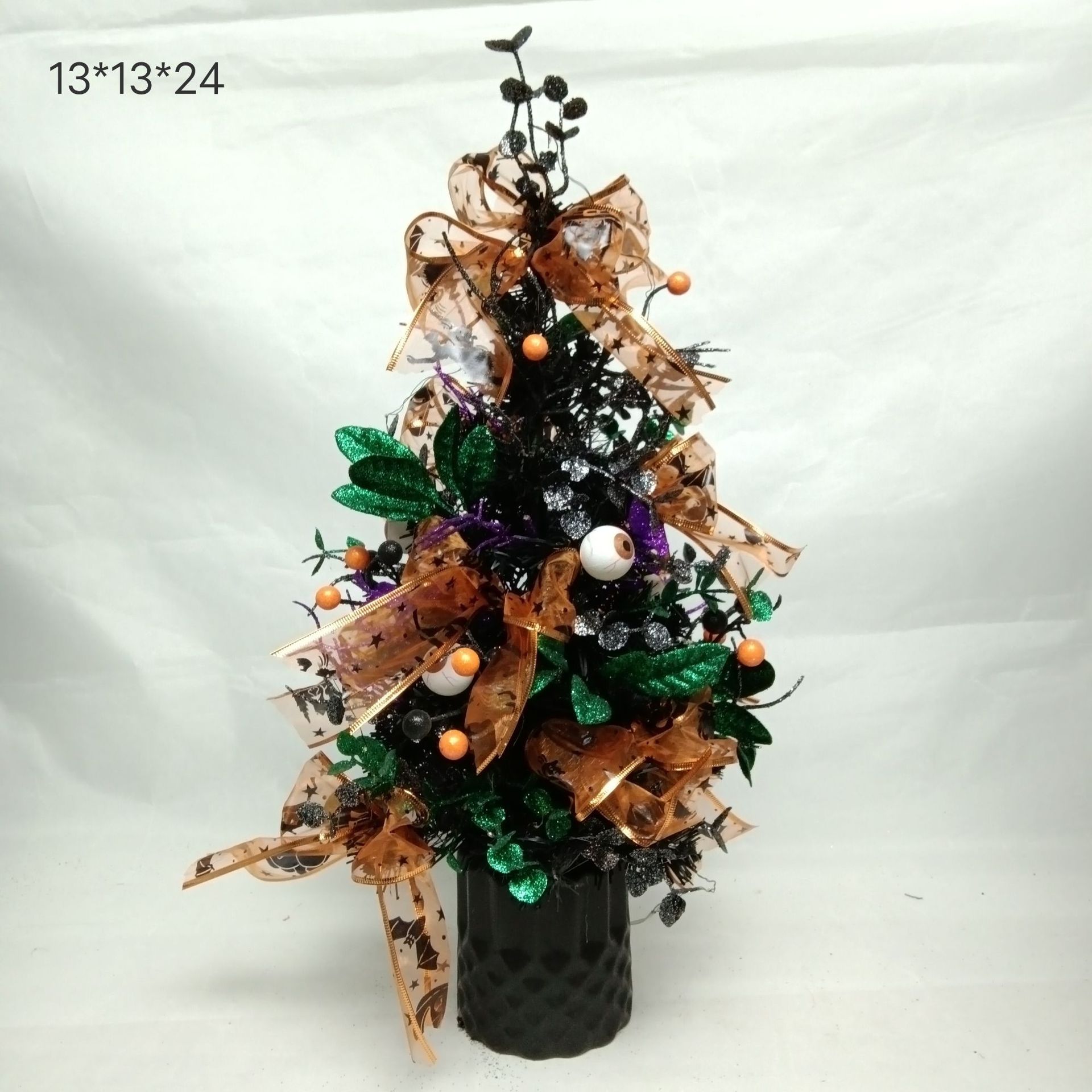 Amazon caliente guirlandas de Halloween colgantes delante de la puerta fantasma calabaza esqueleto hoja de arce negro con guirlandas de lámparas