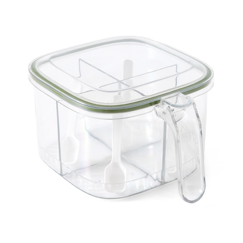 Four-Section Integrated Seasoning Box Household Condiment Salt Jar Kitchen Seasoning Bottle Sealed Storage Seasoning Jar Set 