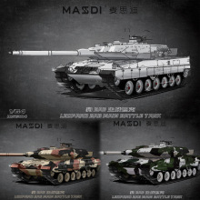 新品麦思迪 豹2A6TK 沙色迷彩灰白冬季迷彩色仿真合金模型