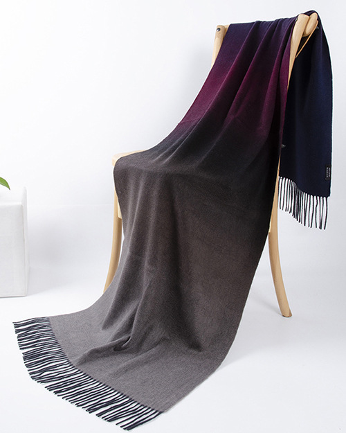 Mongolia Interior nuevo 60 ancho bufandas de cachemira pura otoño y invierno grueso Europa y América color gradiente agua ondulado chal