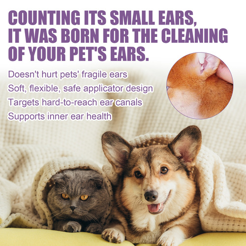 Yegbong Pet Ear Cleaning Solution Cats and Dogs Ear Canal Odor Relief Cleaning Ear Wax Ear Cleaning Drops