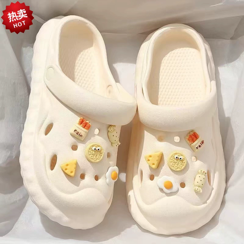 Пещерная обувь женская мягкая подошва для наружного ношения 2023 новый открытый сладкий сандалия тапочки толстый подошв