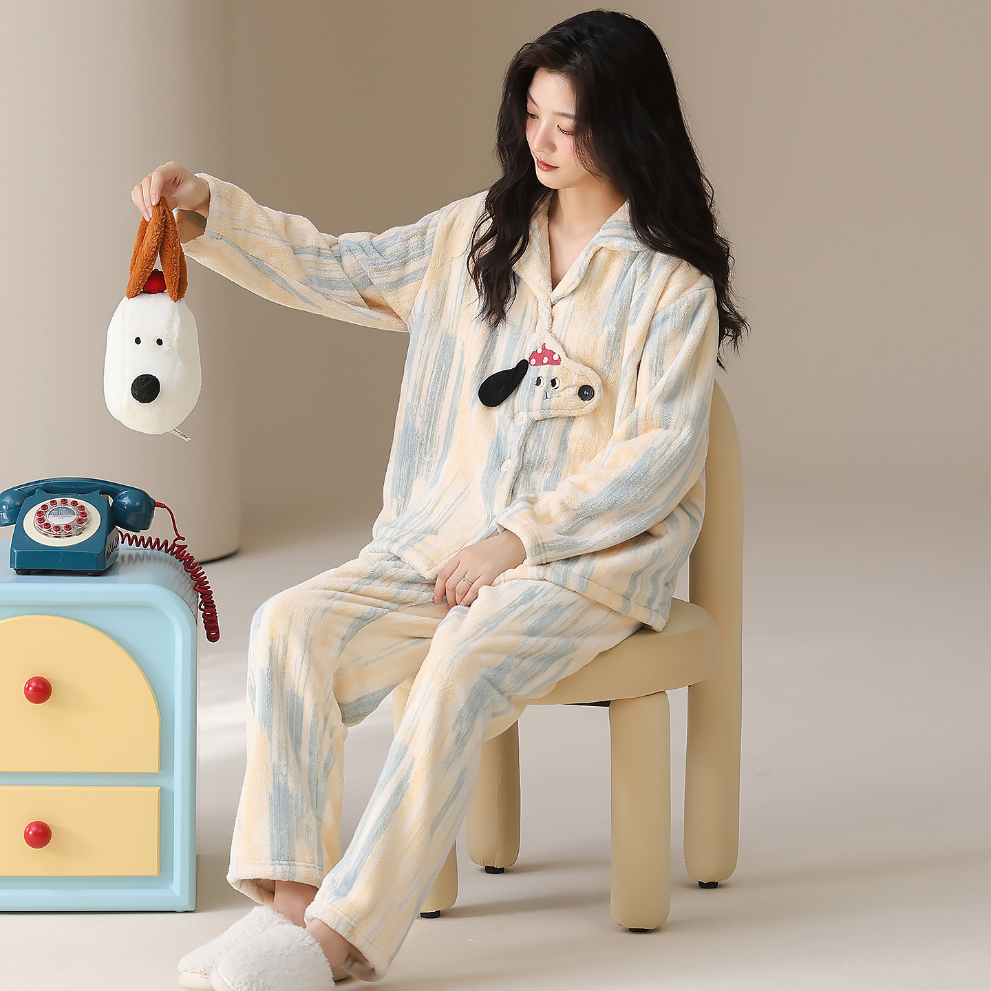 冬季加绒加厚珊瑚绒睡衣女法兰绒秋冬款家居服2025新款可外穿套装