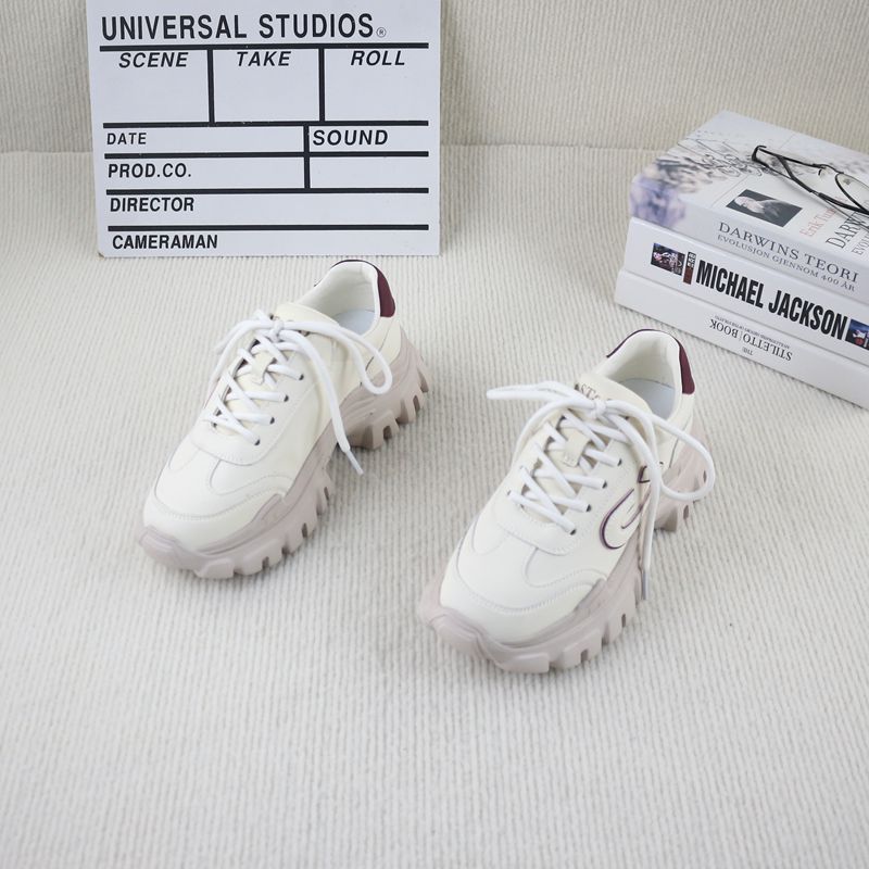 53真皮牛皮春秋季新款撤柜松糕厚底时尚百搭舒适女休闲运动老爹鞋