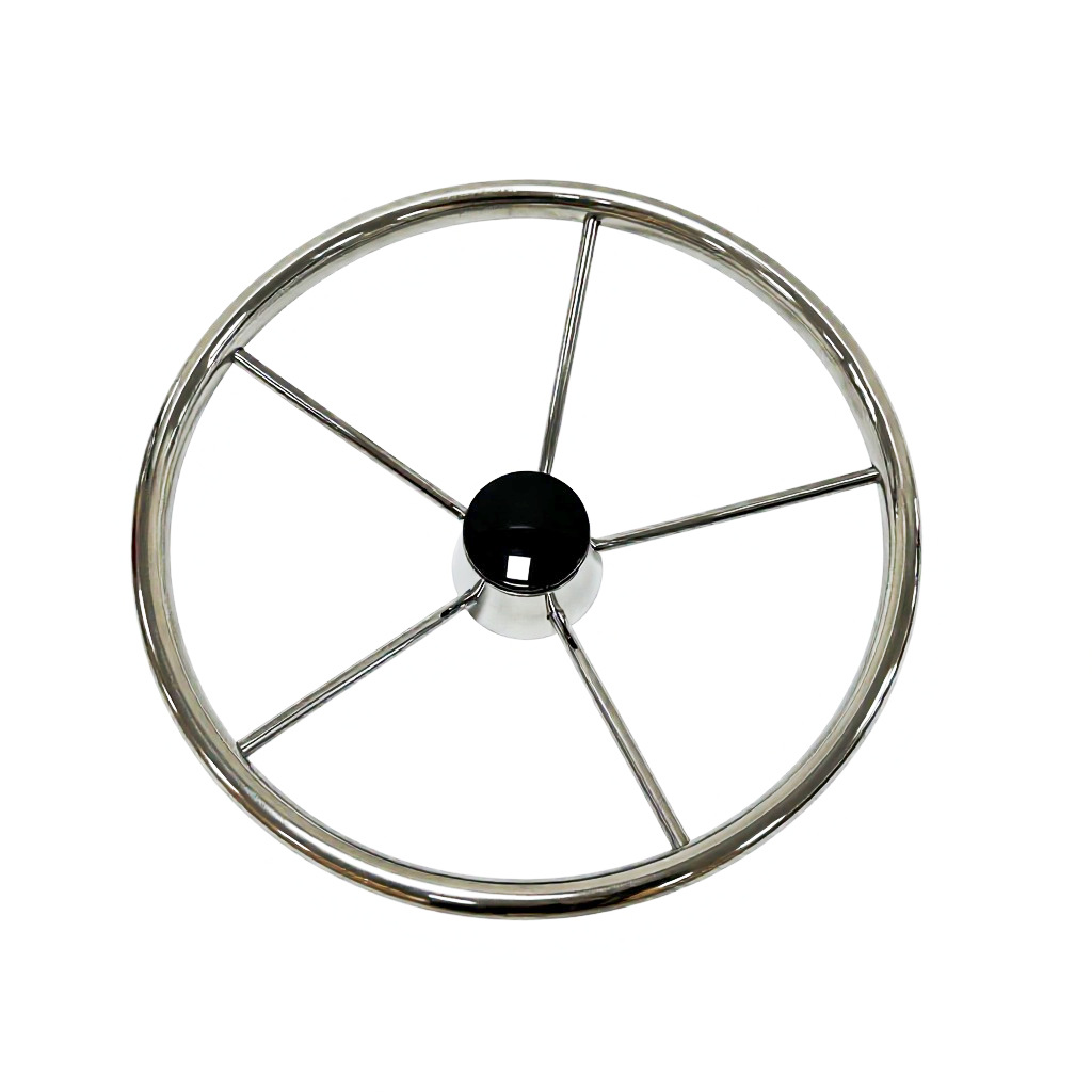 Five-spoke round tube stainless steel 304 yacht rudder wheel, marine steering wheel, maritime steering wheel