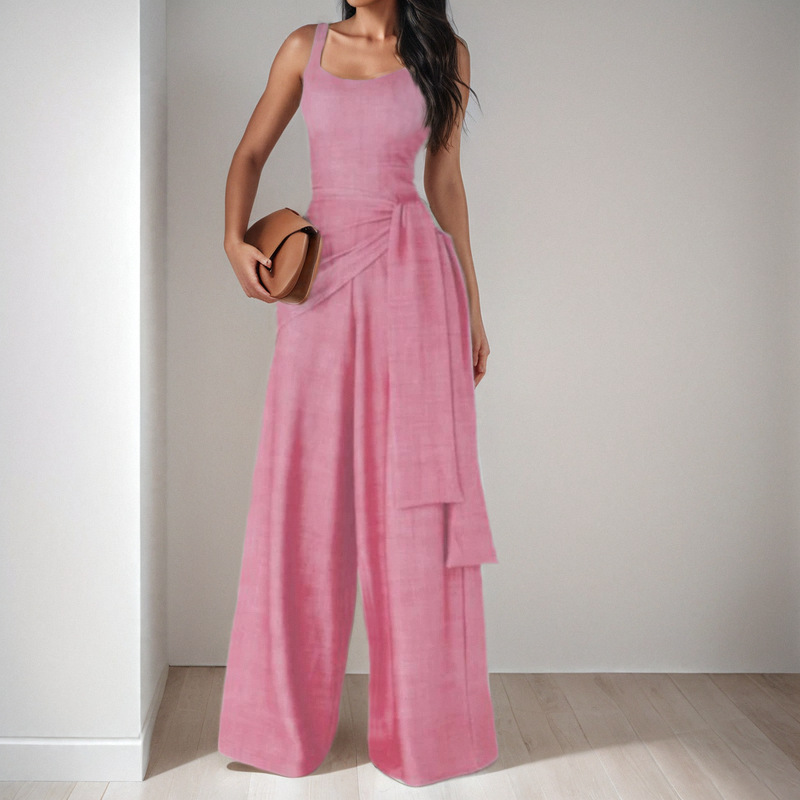2026 primavera nueva moda europea y americana de comercio exterior de mujeres de color sólido elegante correa pantalones rectos