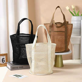 工厂韩式网眼手提抽绳束口包 休闲旅25年收纳包新款游泳化妆洗漱