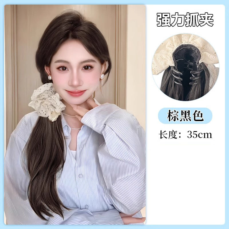 Grab clip hairband side ponytail [brown black]]