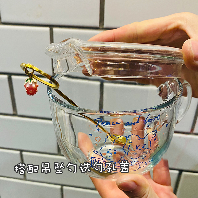 Wholesale Glass lid tea lid accessories teapot tea cup single sale glass heat-resistant round tea set accessories transparent