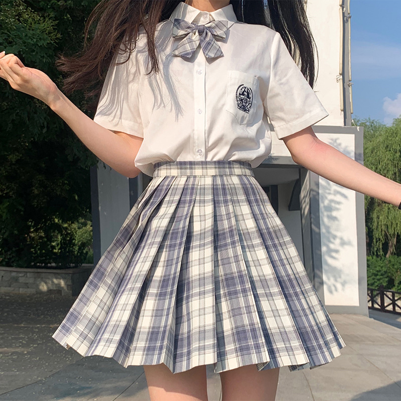 White skirt, bow tie, 9139 cells, with short sleeve
