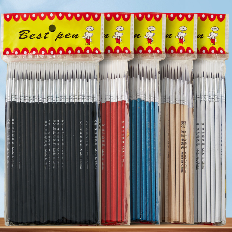Factory wholesale color rod nylon Gouline pen digital oil painting stroke pen nail painting fine soft head brush