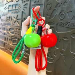 创意仿真苹果钥匙扣精致可爱包包挂件汽车钥匙链情侣小礼品批发
