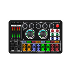 F999サウンドカード、ライブ配信、カラオケ、パソコン、スマホ対応、一体型、高級ミキサー、マイク、専用セット