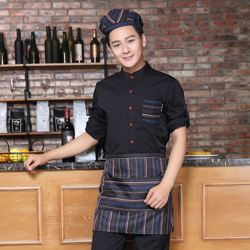 Tema occidental restaurante café hombres y mujeres ropa de trabajo Otoño e Invierno pastel hornear panadería camarero ropa de trabajo manga larga