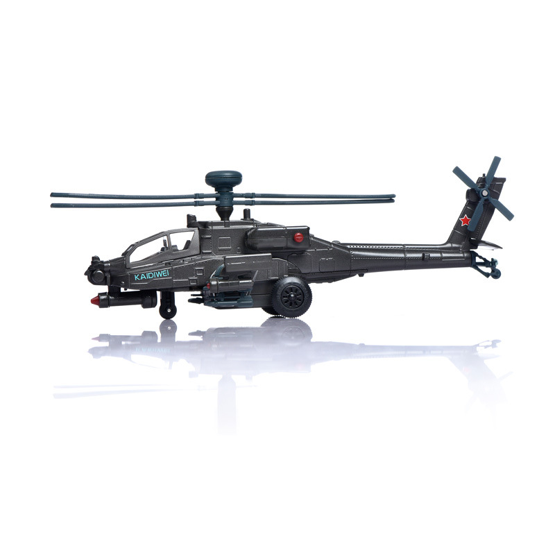 1: 64 Apache modelo de aviación de aleación de helicóptero simulación de sonido y luz ayuda educativa cultural militar venta al por mayor transfronteriza