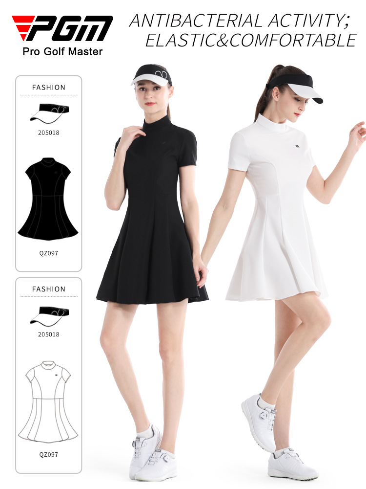 Váy golf nữ chữ A ôm eo tay ngắn phong cách Hàn Quốc — QZ097 [gửi legging/váy chữ A] váy xám, QZ097 [gửi legging/váy chữ A] váy đen, QZ097 [gửi legging/váy chữ A] váy trắng