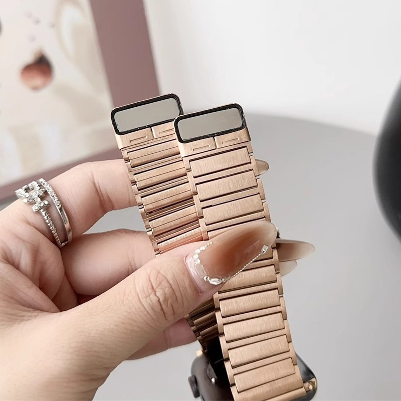 アップルiwatchS10華為GT45米89pro工字ダブル磁気吸引ステンレス知能腕時計バンドを適用する|undefined