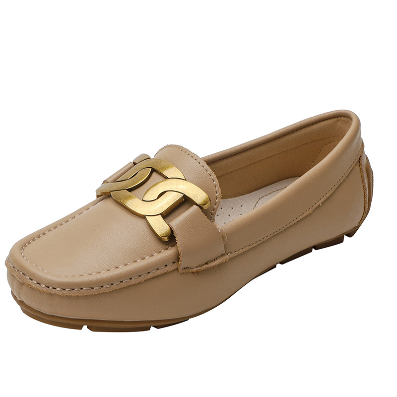 Zapatos de guisantes de fondo plano para mujer 2025 nuevo estilo primavera y verano zapatos de música de fondo suave de todo fósforo zapatos de plataforma zapatos de un pie zapatos individuales para mujer