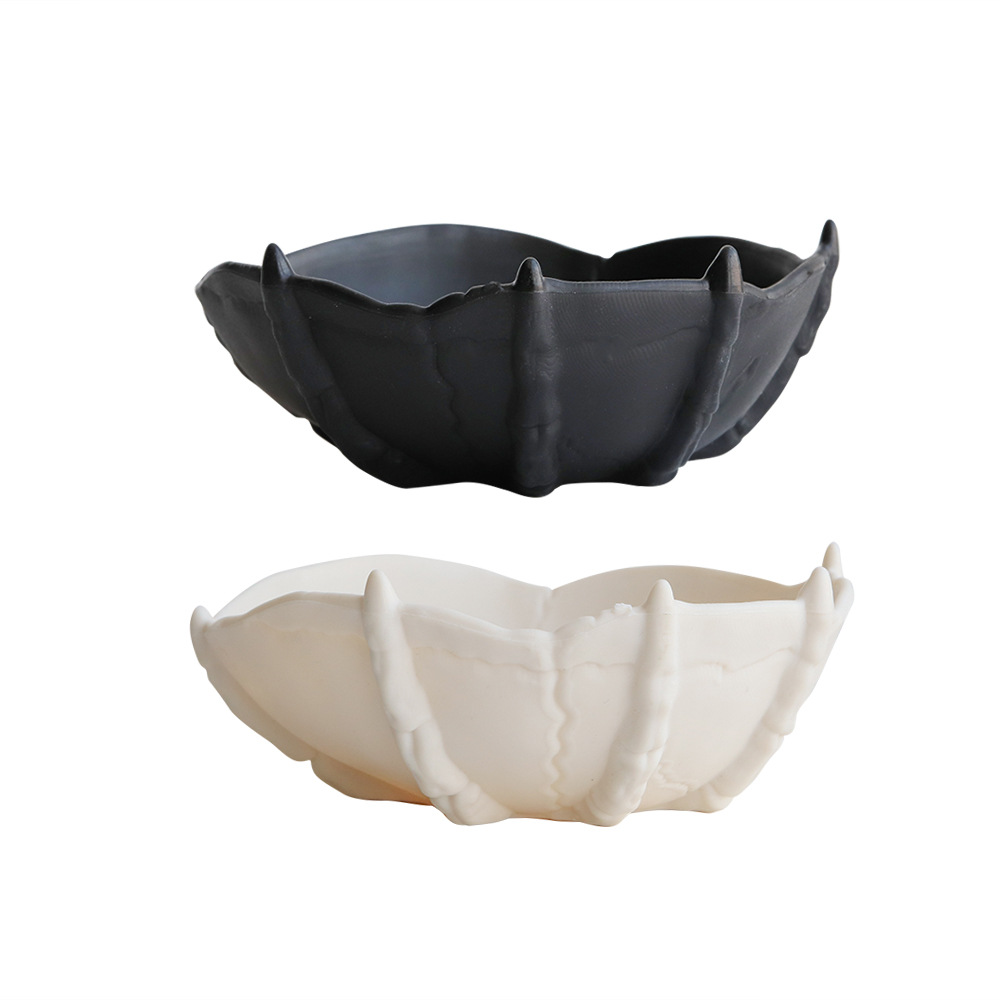 Decoración transfronteriza de Halloween, cuenco de dulces de calavera, sacacorchos de mano de calavera de terror, suministros del festival de fantasmas, cuenco de frutas de murciélago