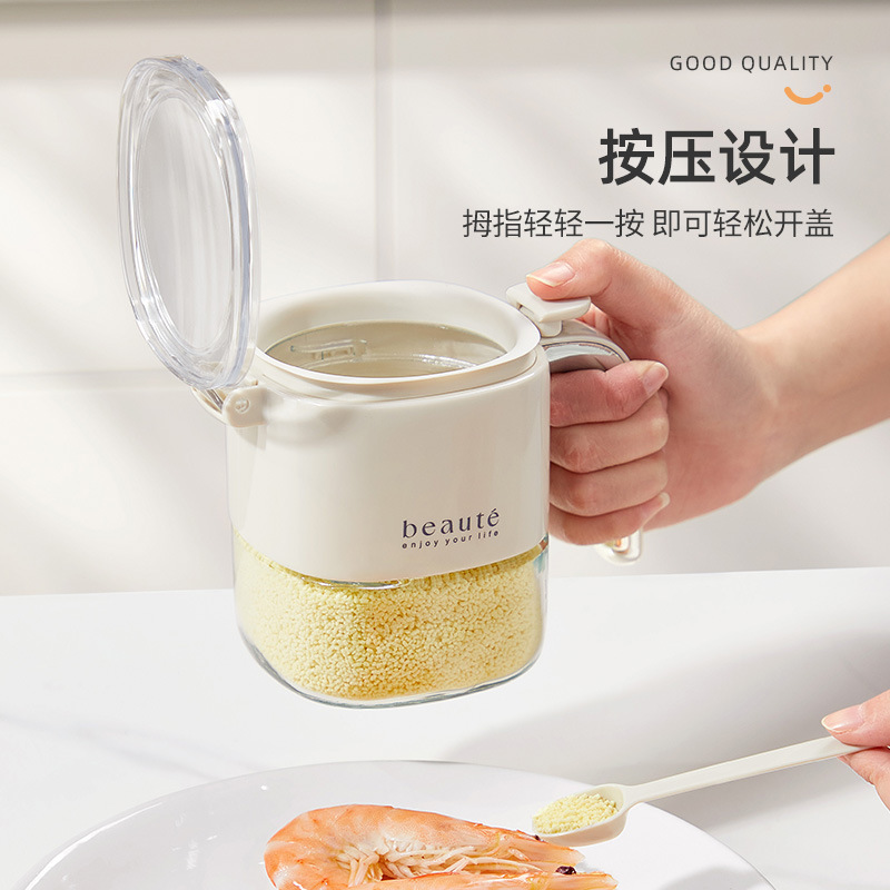 开盖调料盒厨房家用盐罐调料罐密封防潮收纳盒油壶玻璃调味瓶罐子|undefined