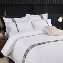 酒店三四件套床单被套加厚加密套件宾馆民宿纯白色布草