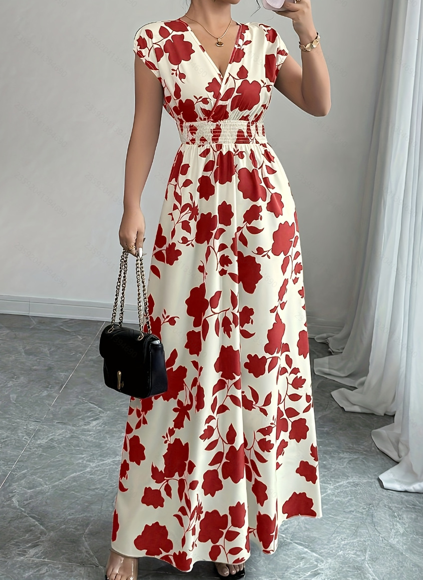 빨간색과 흰색 드레스