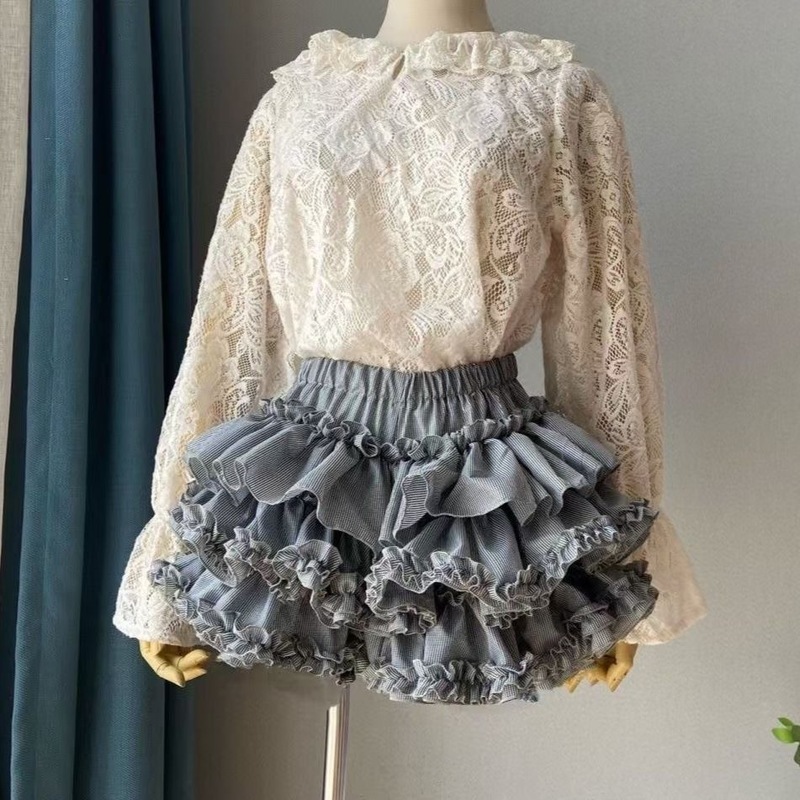 チェック柄パンツ スカート ロリータ パンプキンケーキ レギンス 露出防止 JK チュチュスカート ロリータ|undefined