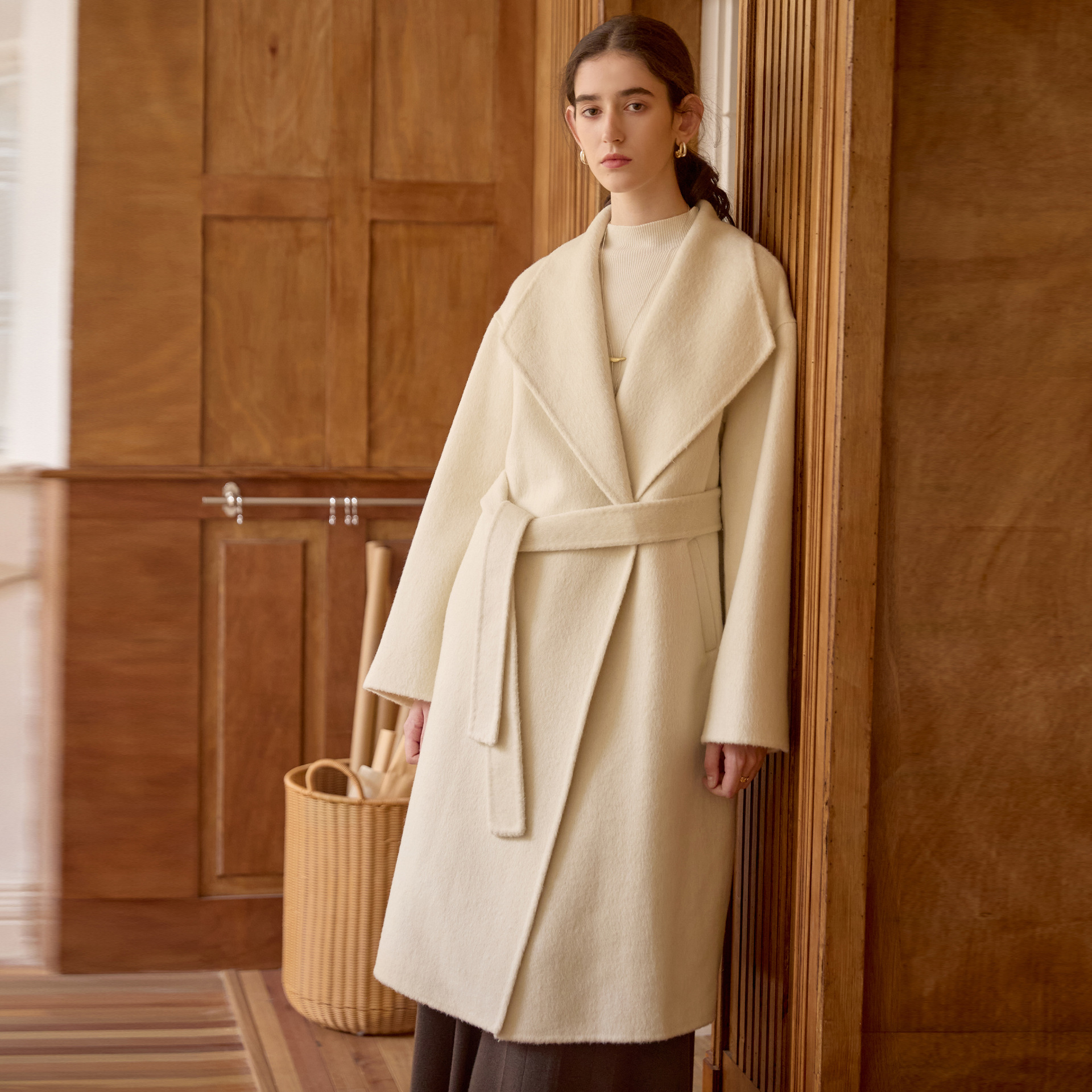 Demi-season double-sided woolen coat