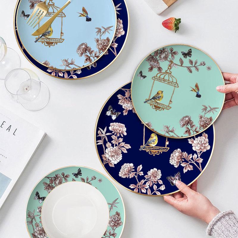 Ceramic Plate Tableware Set Western Restaurant Bone China Steak Plate Household Dish Disc Pastry Plate Ceramic Plate Tableware Set Western Restaurant Bone China Steak Plate Household Dish Disc Pastry Plate