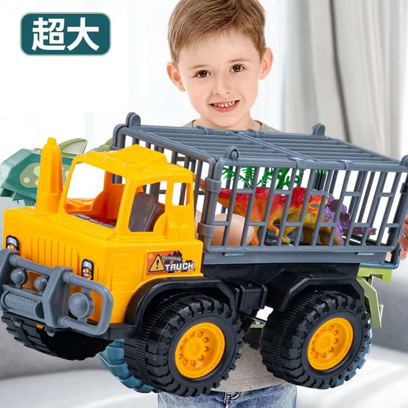 Children's Educational Simulation Sliding Large Engineering Vehicle Transporter Excavator Mixer Truck Boy Toy Wholesale Stall