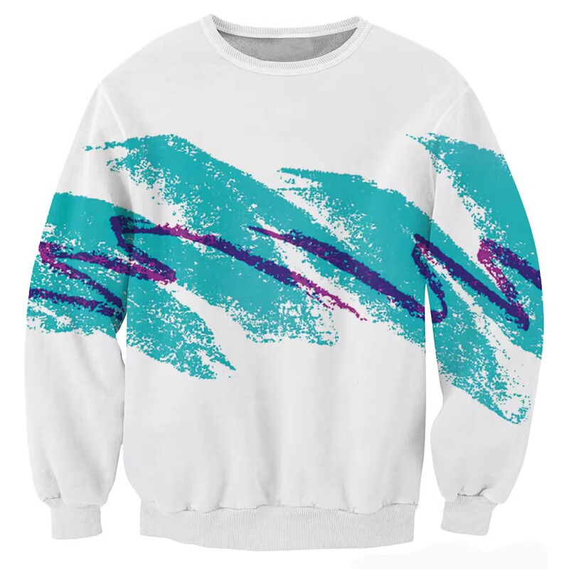 CJLM unisex men's 3D printed 90s jazz solo paper cup round neck sweatshirt, fashionable hoodie