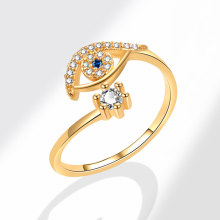 亚马逊欧美跨境恶魔之眼戒指女 时尚简约蓝眼睛食指女戒手饰批发