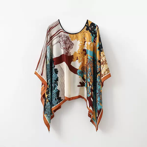 Cross-Border Domestic Sales Spring and Summer Silk Scarf, Sun Protection Gauze Scarf, Women's Pullover Shawl, Outerwear Cover-Up, Multi-Functional Scarf, Outerwear Shoulder Wrap