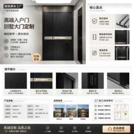 新款精雕铸铝门城市大门高端小区别墅装修入户防盗门豪华进户门