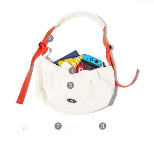 Japanese large-capacity canvas bag, new style, fashionable nylon waterproof one-shoulder diagonal dumpling bag for college students and men in class