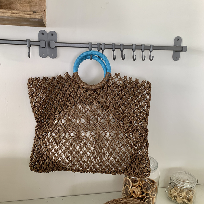 Cross-Border Hot Sale New Niche Versatile Straw Hollow Ins Woven Summer Handbag Beach Bag_voghion.com