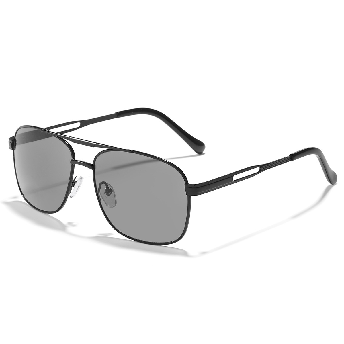 Cross-Border moda nuevas gafas de sol moda retro doble haz Gafas de metal ins personalidad caja cuadrada Internet celebridad gafas de sol