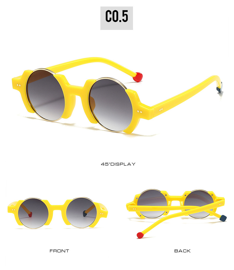 65g Weight Full Frame Glasses Structure Sunglasses Classification PC, UV400 Protection Lens Material Round Frame Glasses Style Outdoor, Travel Occasion Solid Color Pattern All Seasons Season Unisex Gender Hip-Hop, Streetwear Style Grey, Black Color Hip-Hop Streetwear Solid Color PC UV400 Protection Round Frame Full Frame Women's Sunglasses 10