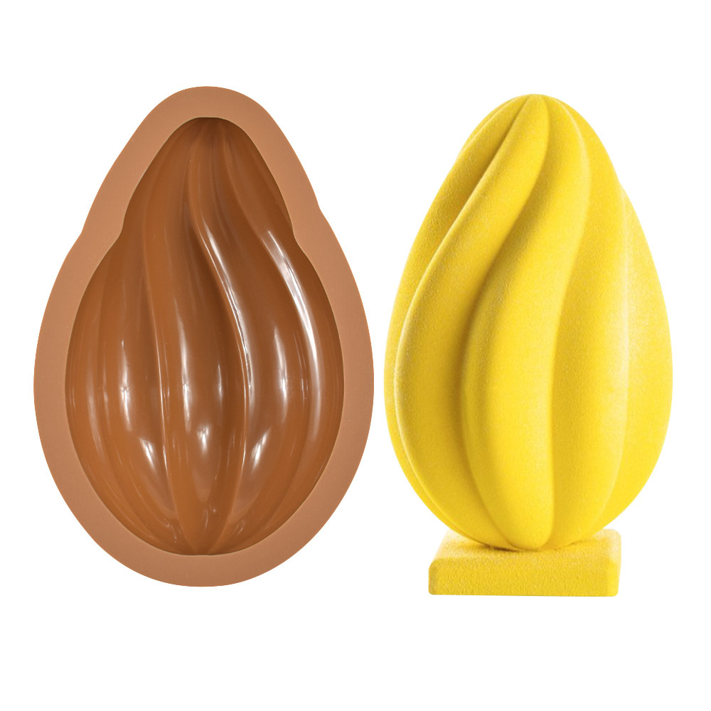 Pascua de dos piezas único semicírculo huevo mousse pastel molde DIY chocolate percusión silicona molde para hornear