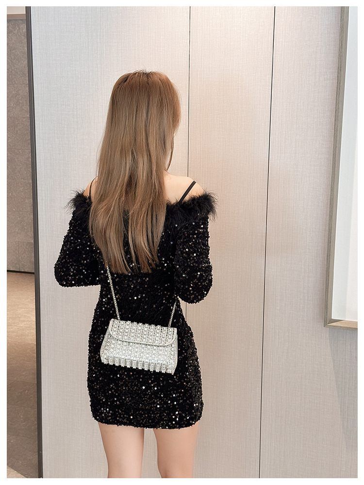 New foreign trade European and American retro underarm bag, casual and fashionable rhinestone small bag, niche single-shoulder bag, crossbody dinner bag undefined
